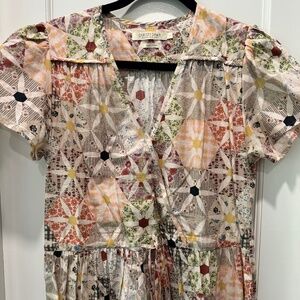 Christy Dawn Daisy Patchwork 'Dawn" Dress, Small